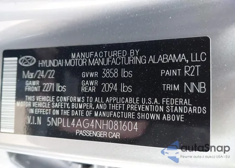 2022 Hyundai Elantra Se z USA, uszkodzony, nr VIN 5NPLL4AG4NH081604